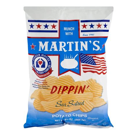 Martins Dippin Sea Salted Potato Chips 95 Oz