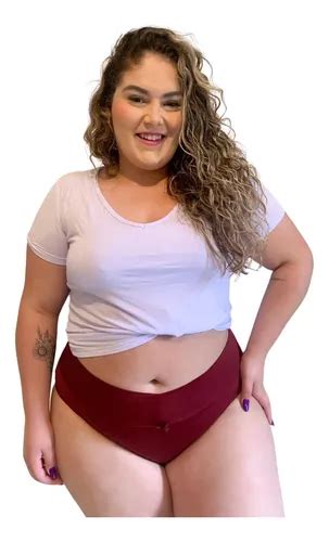 Lingerie Plus Size Kit Calcinhasas Microfibra Cores Lisas Mercadolivre