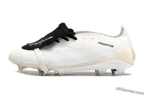 Elite Foldover Tongue Fg Firm Ground Soccer Cleats In Beige Black White