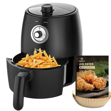 Free Shipping! MOOSOO 2 Quart Small Air Fryer with 50pcs Air Fryer ...