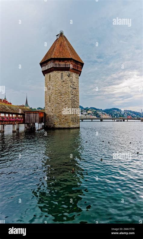 The Iconic Wasserturm Water Tower On The Kapellbrucke Chapel Bridge