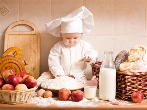 Baby Chef Playing In Kitchen HD desktop wallpaper : Widescreen : High ...