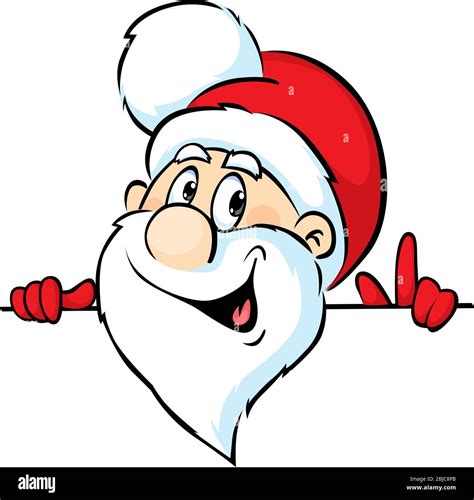 Santa Claus Peeking Out Stock Vector Image And Art Alamy