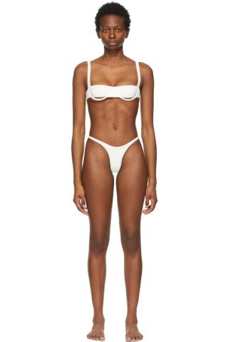 Isa Boulder White Horizontal Forward Bikini Ssense