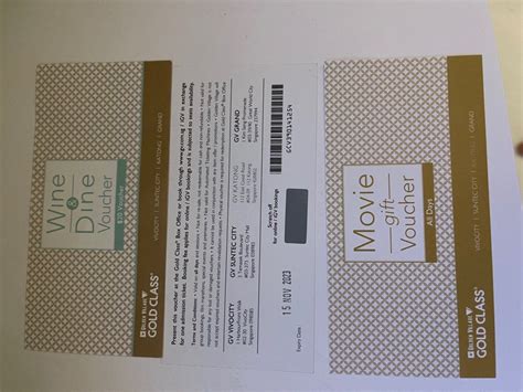 Gold Class Voucher Tickets And Vouchers Vouchers On Carousell