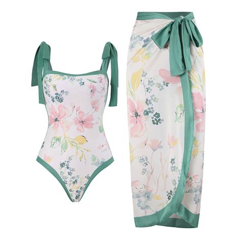 Generic One Piece Conservative Cover Belly Thin Vacation Beach Hot Spring Swimsuit French