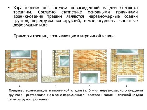 Трещины в кирпичной кладке - online presentation