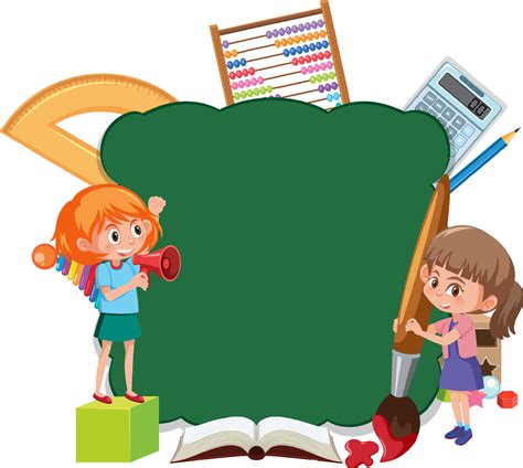 border template  kids  white background  vector art