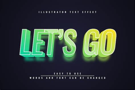 Premium Vector Lets Go Editable Text Effect