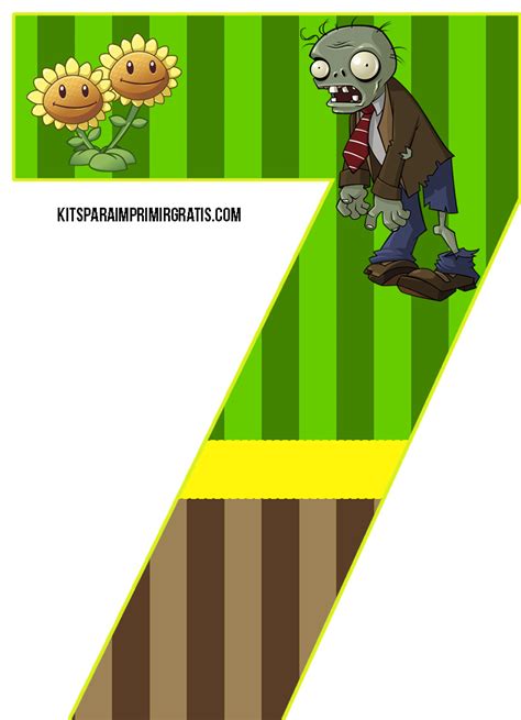 Numeros Plantas Vs Zombies Kits Para Imprimir Gratis