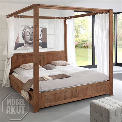 HIMMELBETT GURU 6687 AKAZIE MASSIV STONE BETT 180x200 VON WOLF MÖBEL