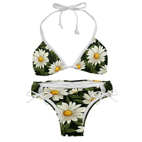 Daisy Detachable Sponge Adjustable Strap Bikini Set Two Pack Great For All Scenes One Piece