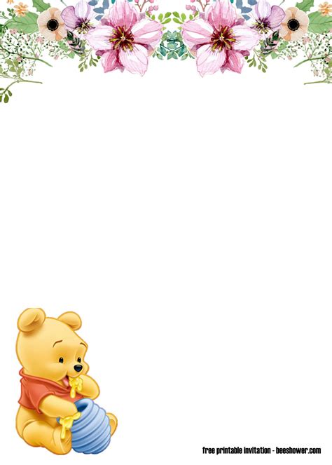 Free Winnie The Pooh Baby Shower Invitations Free Printable Birthday