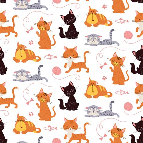 Cat Seamless Pattern Cute Animal Background Wallpaper Background Cat