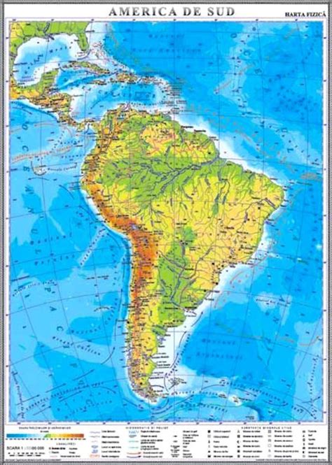 America De Sud Harta Fizica • Materialedidacticero