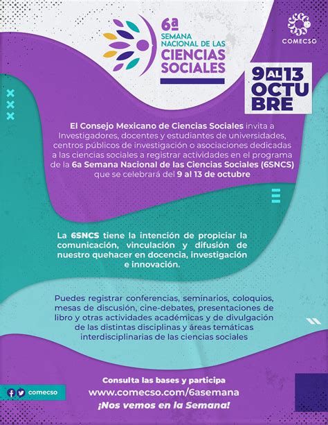 Convocatoria A La 6a Semana Nacional De Las Ciencias Sociales COMECSO