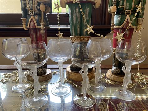 Set Of Six Nude Stem Glasses House Of Treasures