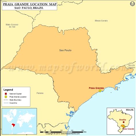 Onde Fica A Praia Grande - Where is Praia Grande | Location of Praia Grande in Brazil Map