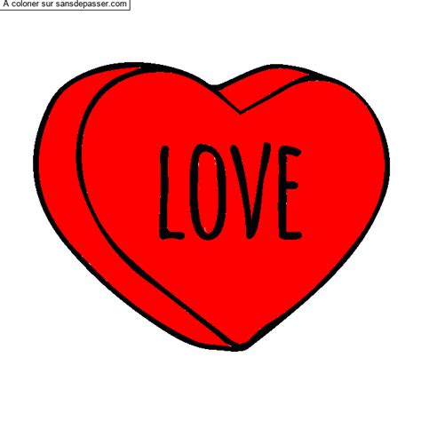 Dessin Colori Coloriage Coeur Love Par Pdlp Sans D Passer