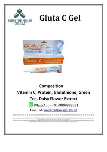 Gluta C Underarm And Bikini Skin Whitening Gel At Best Price In New Delhi