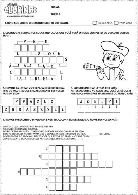 Atividade Para Educação Infantil Descobrimento Do Brasil - FDPLEARN