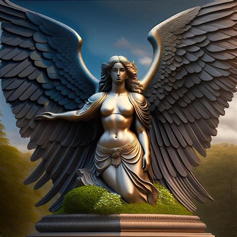 Premium AI Image | Fallen Angel statue of angel