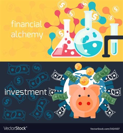 global investment  financial alchemy concept vector image