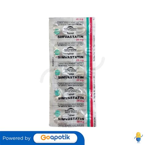 SIMVASTATIN 20 MG KIMIA FARMA STRIP 10 TABLET Kegunaan Efek Samping