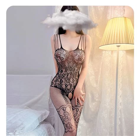 Fishnet Stockings Girls Lingerie Embroidery Lace Garter One Piece Colorful Full Fishnet Body