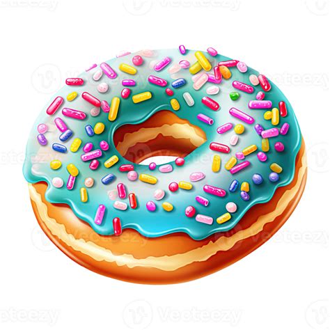 Delicious Donut On Transparent Background