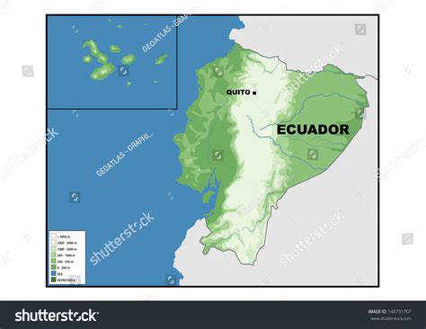 Physical Map Ecuador Stock Illustration 148791707