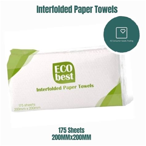 Az Consumer Ecobest Interfolded Paper Towel Tissue 175 Pulls 200mmx200mm Shopee Philippines