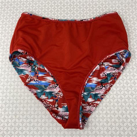 Hot Topic Disney Mulan Retro High Waisted Swim Bottom Gem