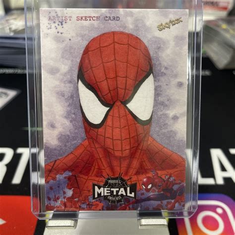 SpiderMan MARVEL Metal Universe 2021 ANGEL S AVILES Sketch Card Artist