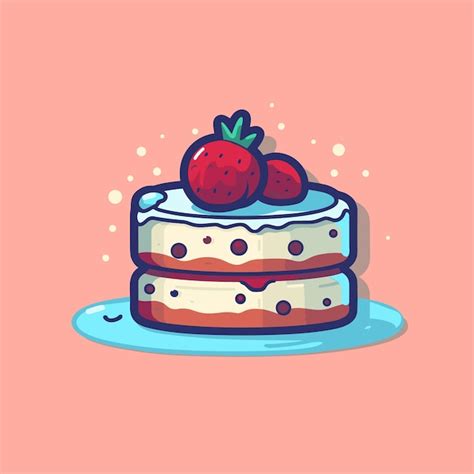 Premium Vector Cake With Strawberry