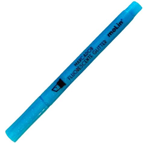 Marca Texto Fluorescente Glitter 1 Unid Azul Molin Submarino