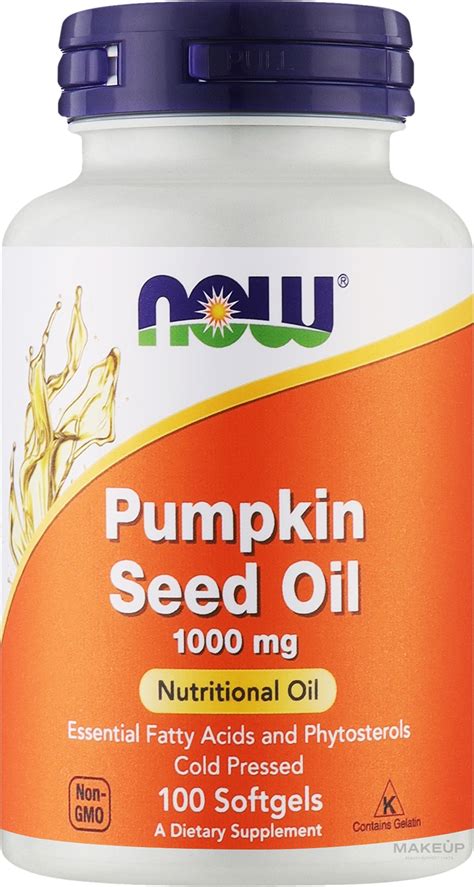 Масло семян тыквы, 1000 мг - Now Foods Pumpkin Seed Oil: купить по ...