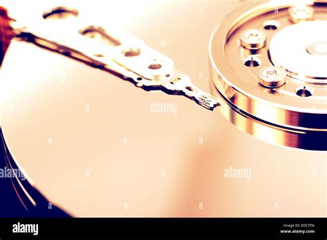 Retro Photo Of Old Hard Disk Drive Inside Stock Photo Alamy