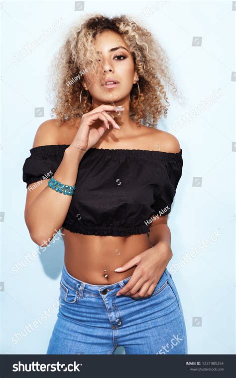 Portrait Blissful Sexy Hot Black Woman Stock Photo 1231985254 Shutterstock