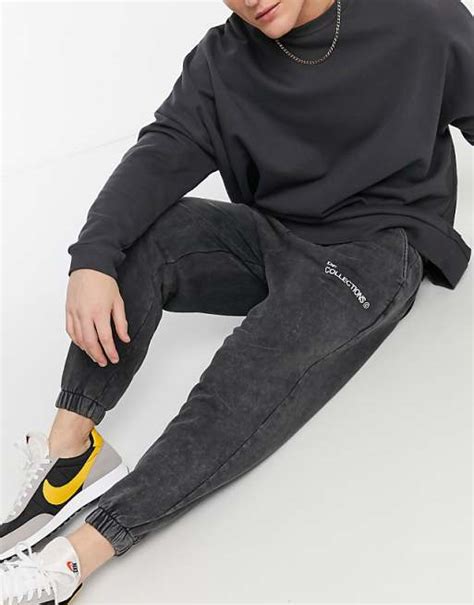 Asos Dark Future Co Ord Oversized Joggers With Multi Placement Logo In