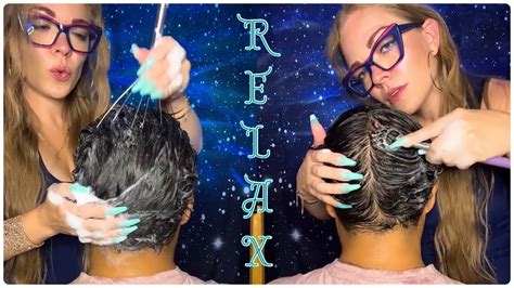 Asmr Hair Model Bubbly Hair Washing Head Massaging Scalp Scratching Bedtime Relax Youtube