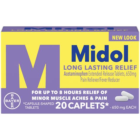 Midol Long Lasting Relief Menstrual Pain Relief Caplets, 20 Count ... 