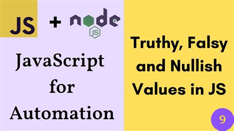 Javascript And Node Js For Testers Truthy Falsy And Nullish Values Youtube