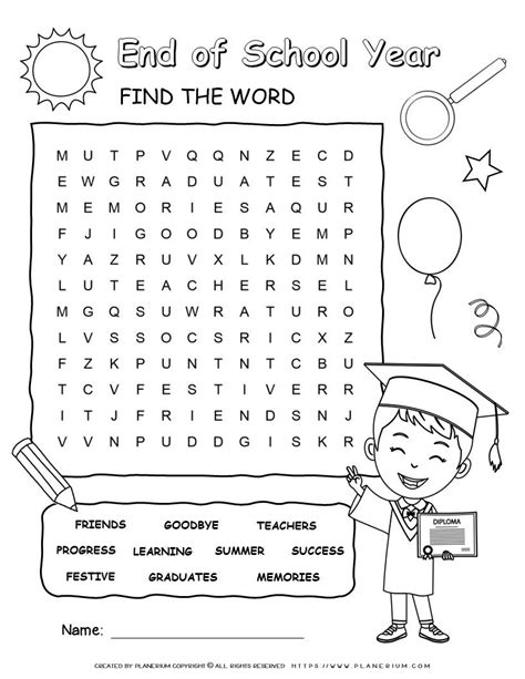 End Of School Year Word Search Printable Word Search Maker