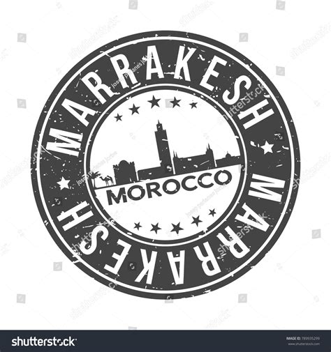 marrakesh morocco africa stamp logo icon stock vector royalty