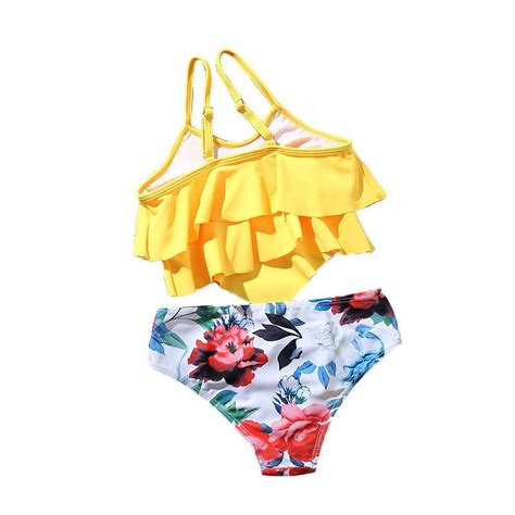 Quealent Baby Swimsuit Girl Swimsuit Two Pieces Bikini Set Swimwear Bathing Suits For Summer