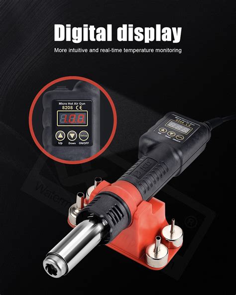 JCD Micro Hot Air Gun 8208 750w Soldering Welding Rework Station Lcd Digital Display All In One