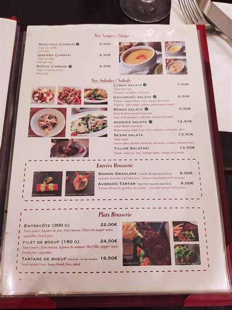 Menu At Restaurant Derya Restaurant Turc Paris Paris 16 Rue Du