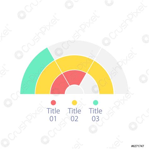 Semicircle infographic chart design template with three options - stock ...