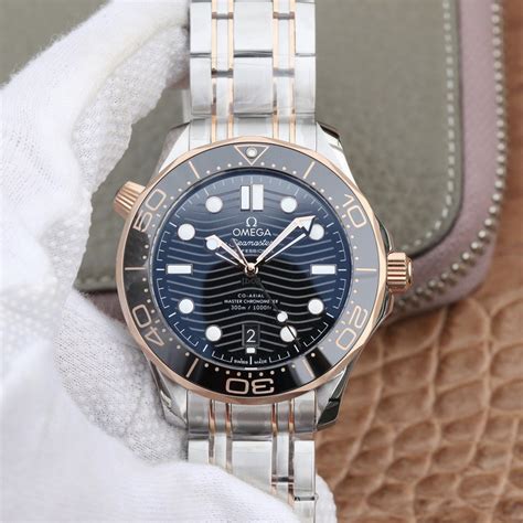 VS Factory Replica Omega Seamaster Diver Two Tone Rose Gold With Clone